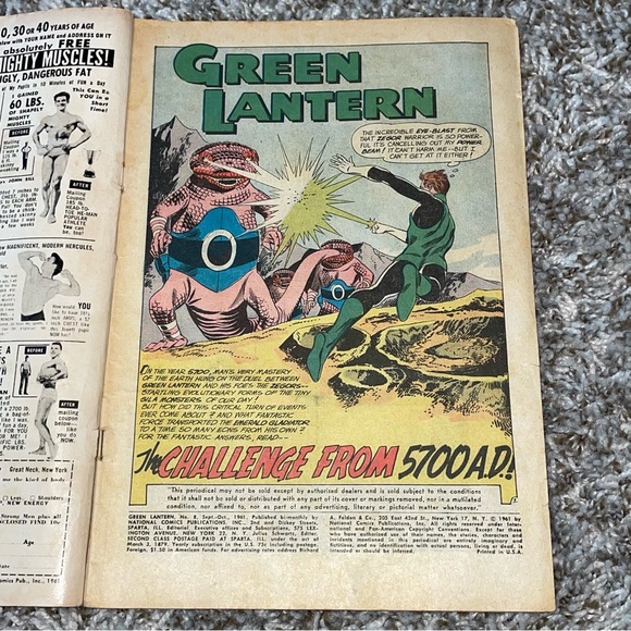 VINTAGE 1961 DC COMICS Green Lantern 1st 5700 AD Story Silver Age #8 - Picture 7 of 10